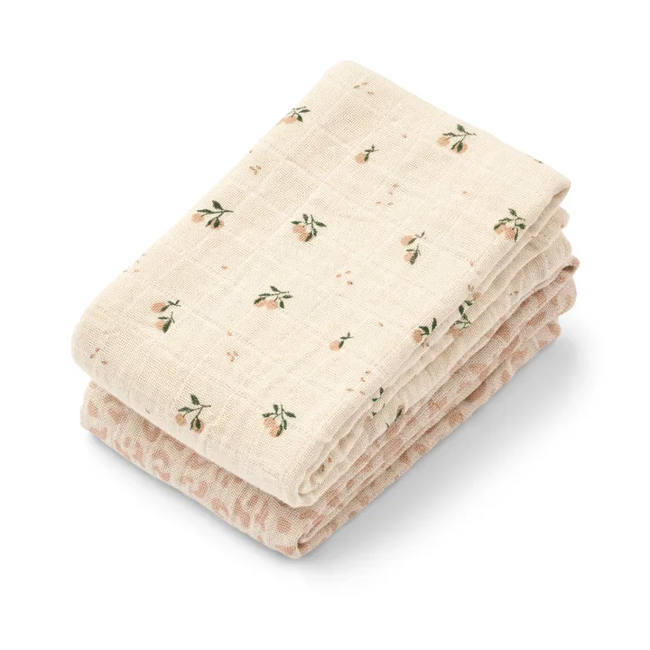Panno in mussola Lewis 65x65 cm confezione da 2 - Mini leo-Mini peach mix - Liewood
