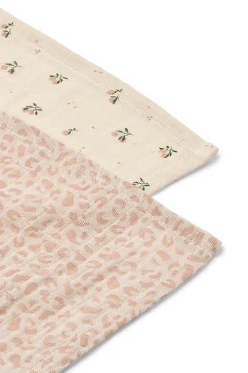 Panno in mussola Lewis 65x65 cm confezione da 2 - Mini leo-Mini peach mix - Liewood