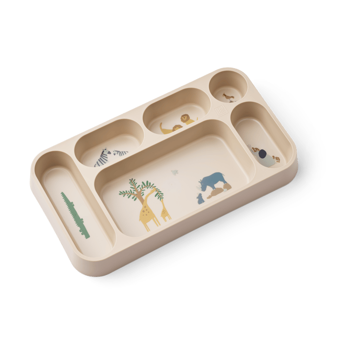 Piatto Mosu con 6 scomparti 17x30 cm - Tutto insieme-Sandy - Liewood