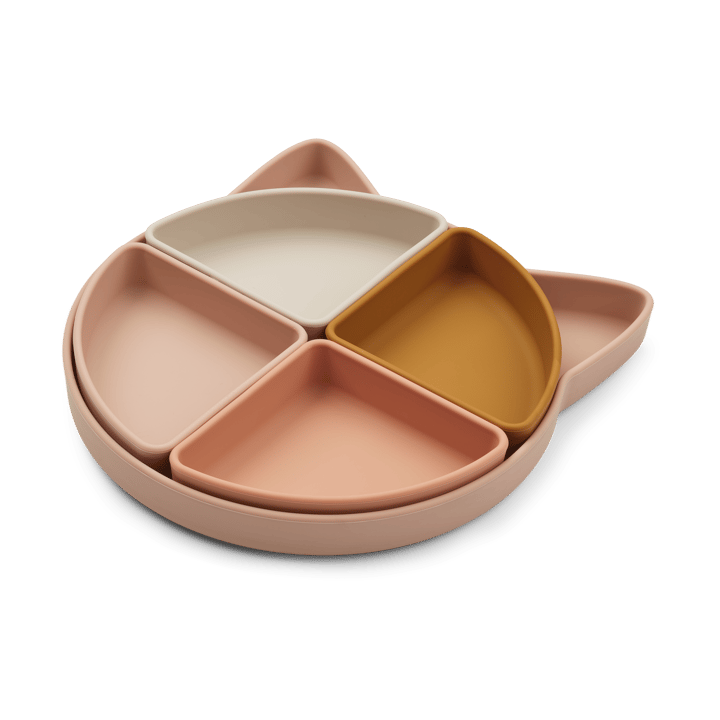 Piatto per bambini Arne + 4 ciotole - Cat rose multi mix - Liewood