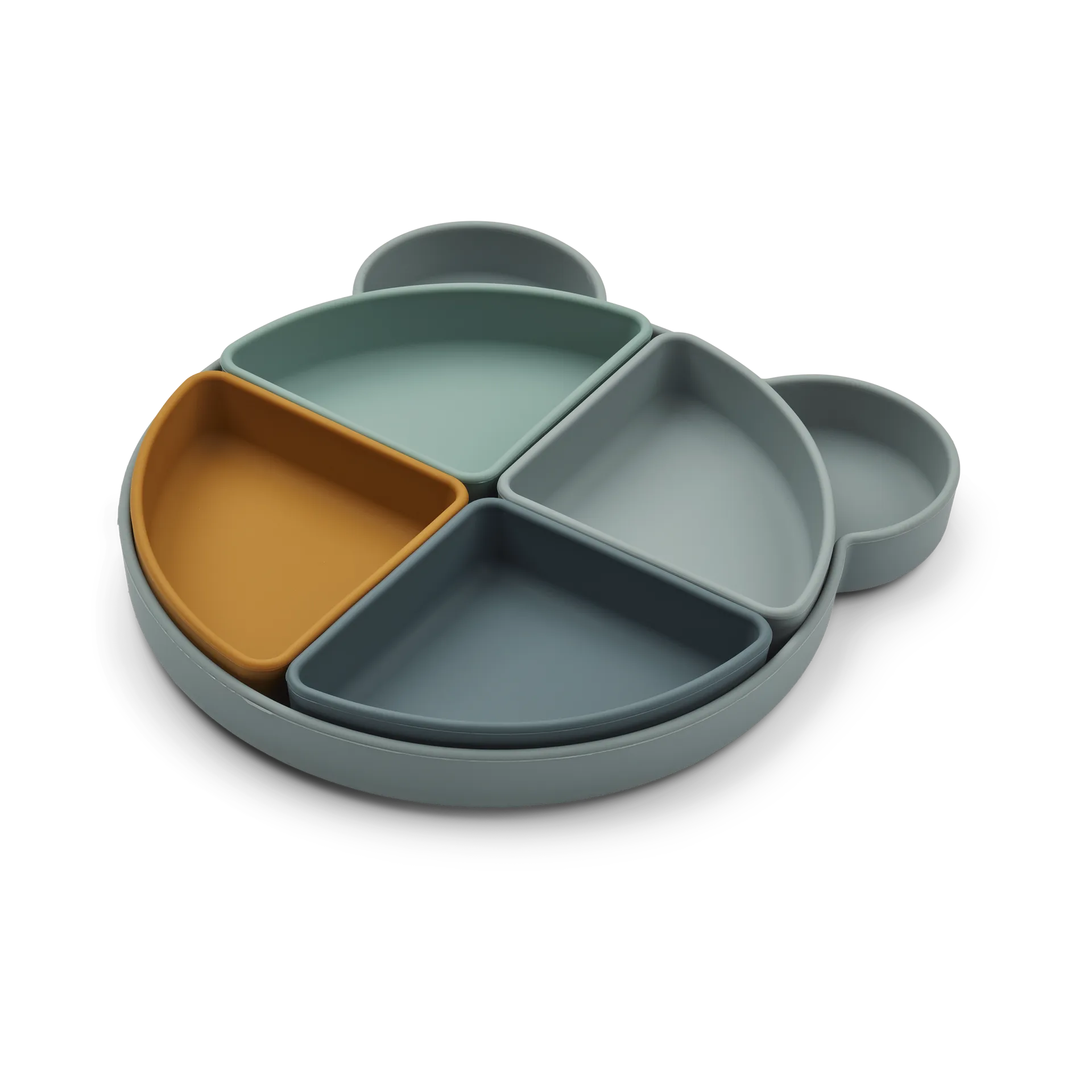 Piatto per bambini Arne + 4 ciotole, Mr bear blue fog multi mix Liewood