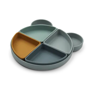 Piatto per bambini Arne + 4 ciotole - Mr bear blue fog multi mix - Liewood