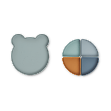 Piatto per bambini Arne + 4 ciotole - Mr bear blue fog multi mix - Liewood
