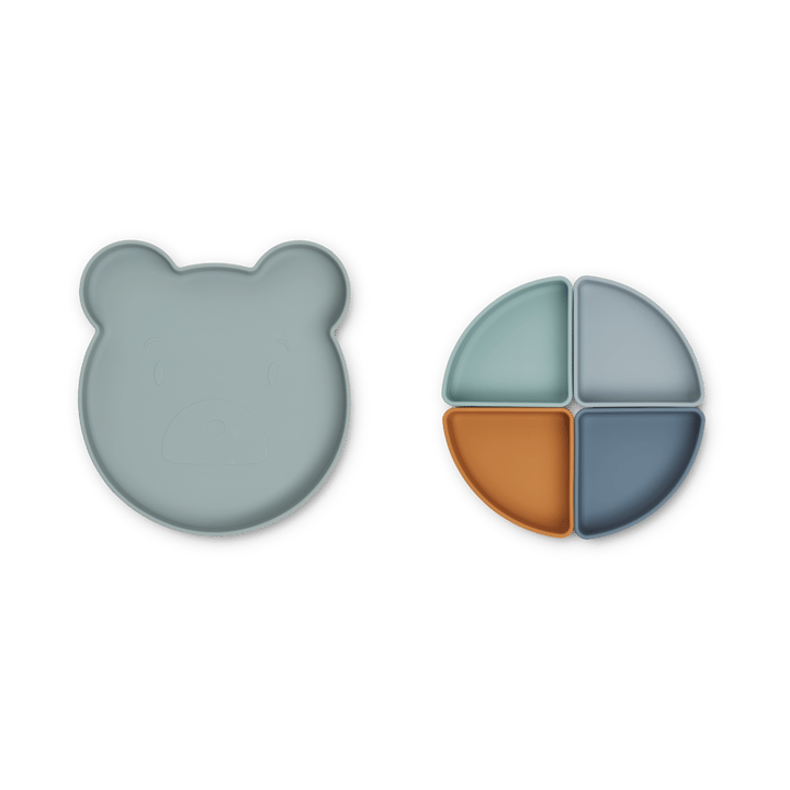 Piatto per bambini Arne + 4 ciotole, Mr bear blue fog multi mix Liewood