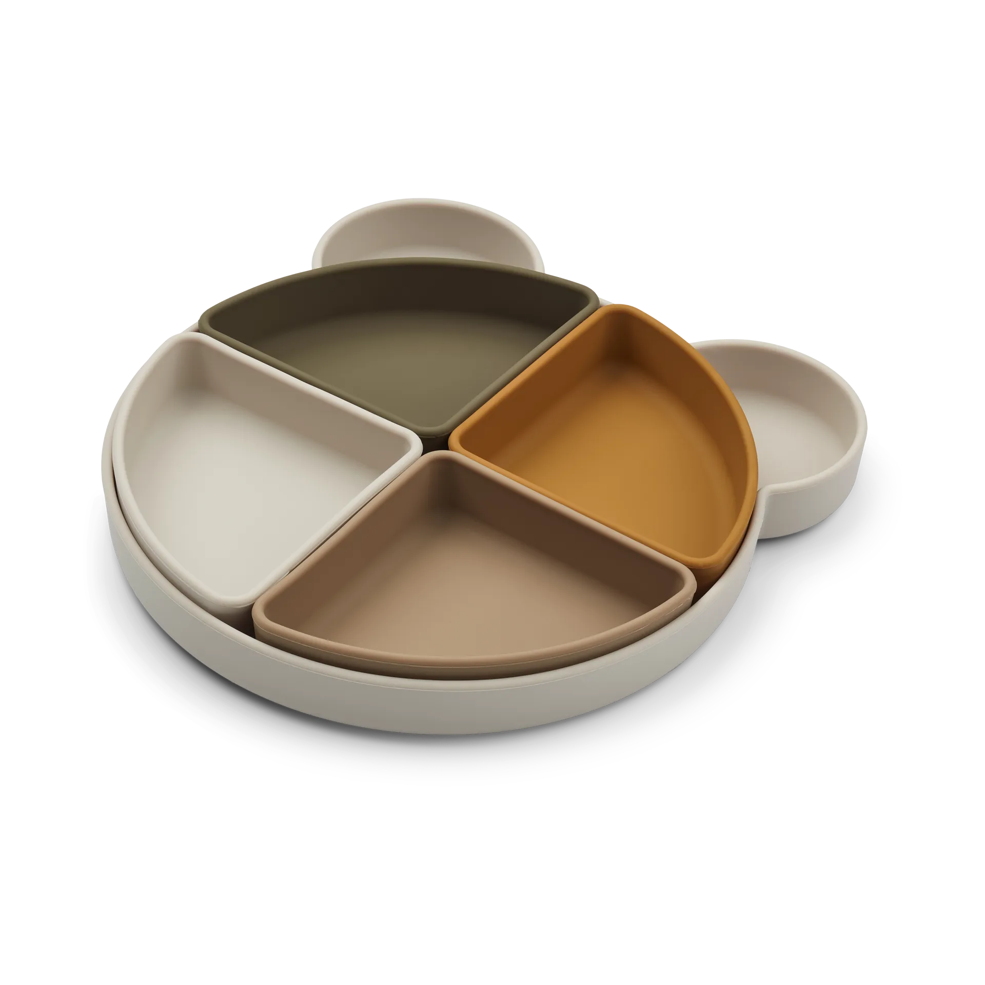 Piatto per bambini Arne + 4 ciotole, Mr bear sandy multi mix Liewood