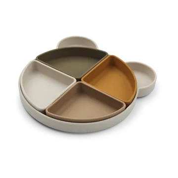 Piatto per bambini Arne + 4 ciotole - Mr bear sandy multi mix - Liewood