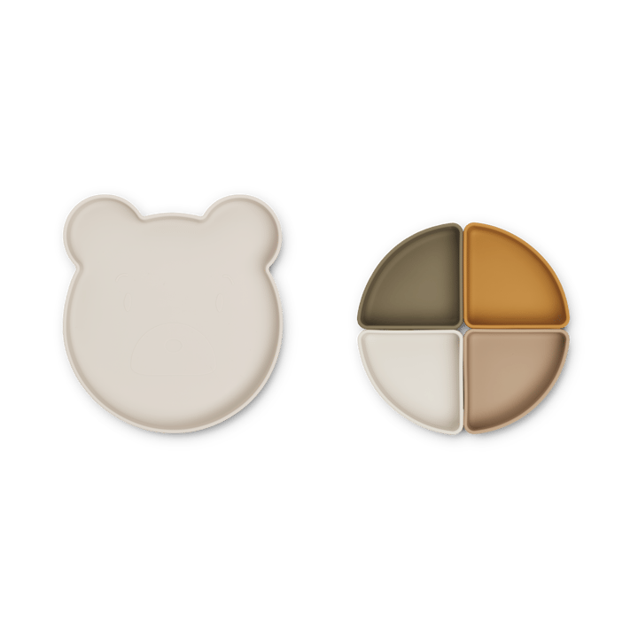 Piatto per bambini Arne + 4 ciotole, Mr bear sandy multi mix Liewood