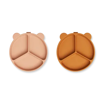 Piatto per bambini diviso Stacy 2 pezzi - Mustard-tuscany rose mix - Liewood
