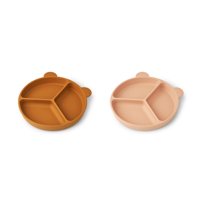 Piatto per bambini diviso Stacy 2 pezzi, Mustard-tuscany rose mix Liewood