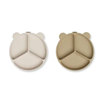 Piatto per bambini diviso Stacy 2 pezzi - Sandy-Oat - Liewood