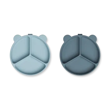 Piatto per bambini diviso Stacy 2 pezzi - Sea blue-Whale blue - Liewood