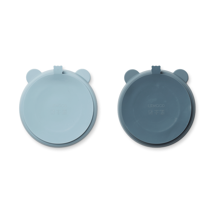 Piatto per bambini diviso Stacy 2 pezzi, Sea blue-Whale blue Liewood