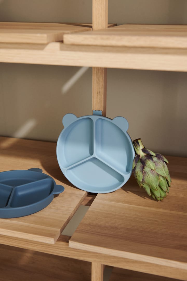 Piatto per bambini diviso Stacy 2 pezzi, Sea blue-Whale blue Liewood