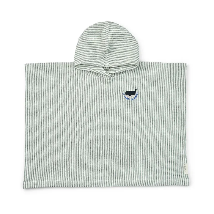 Poncho da bagno Paco peppermint creme de la creme stripe - 1-2 anni - Liewood