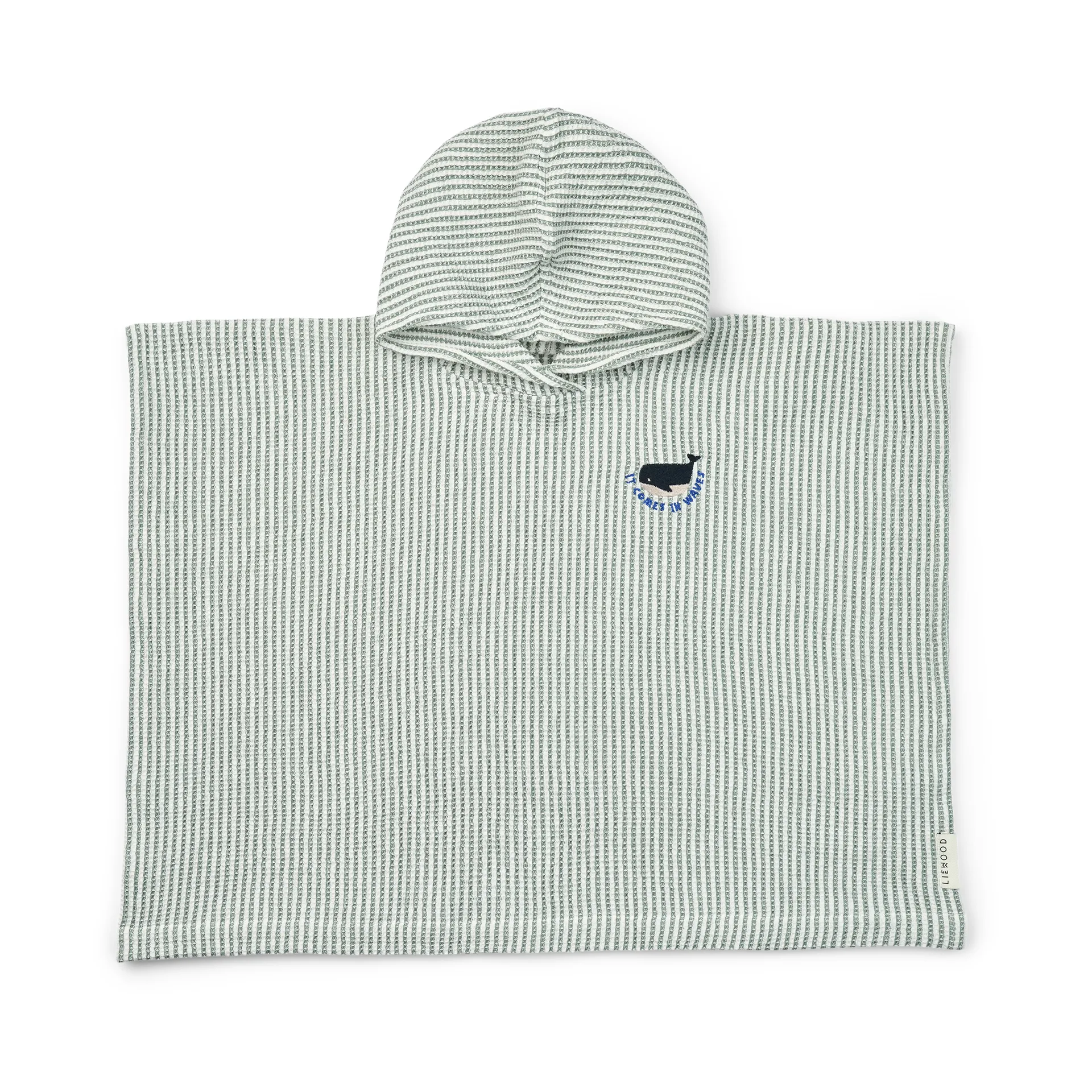 Poncho da bagno Paco peppermint creme de la creme stripe, 3-4 anni Liewood