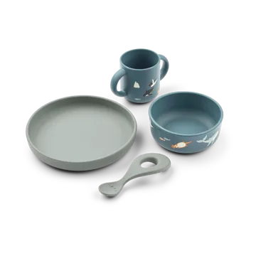 Set di stoviglie Vivi printed 4 pezzi - Arctic Sea-Ocean view - Liewood