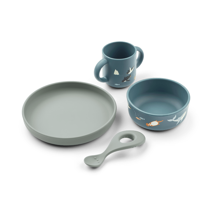 Set di stoviglie Vivi printed 4 pezzi - Arctic Sea-Ocean view - Liewood
