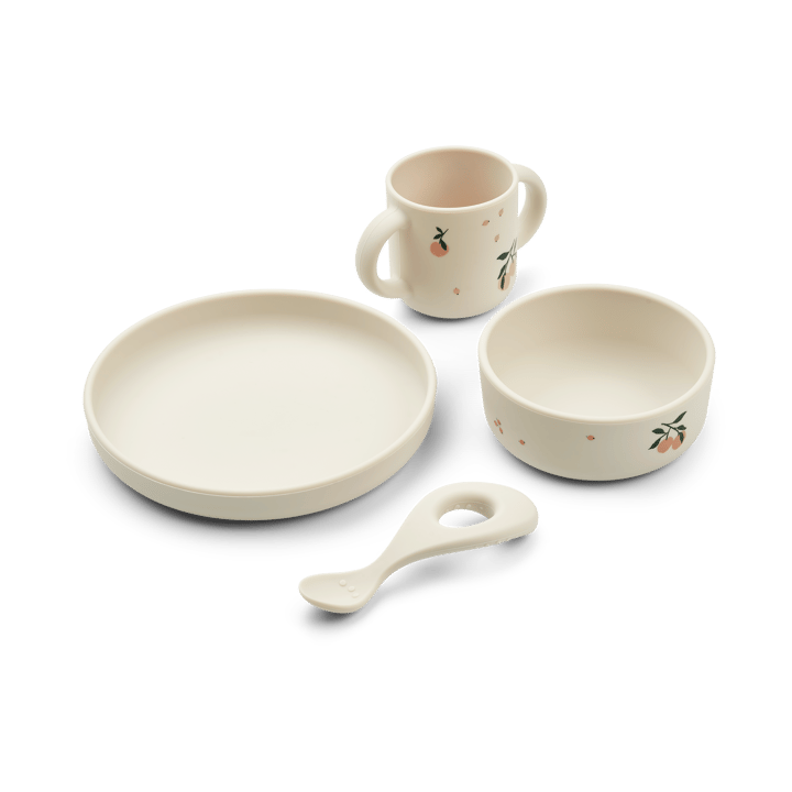 Set di stoviglie Vivi printed 4 pezzi - Peach-Sea shell mix - Liewood