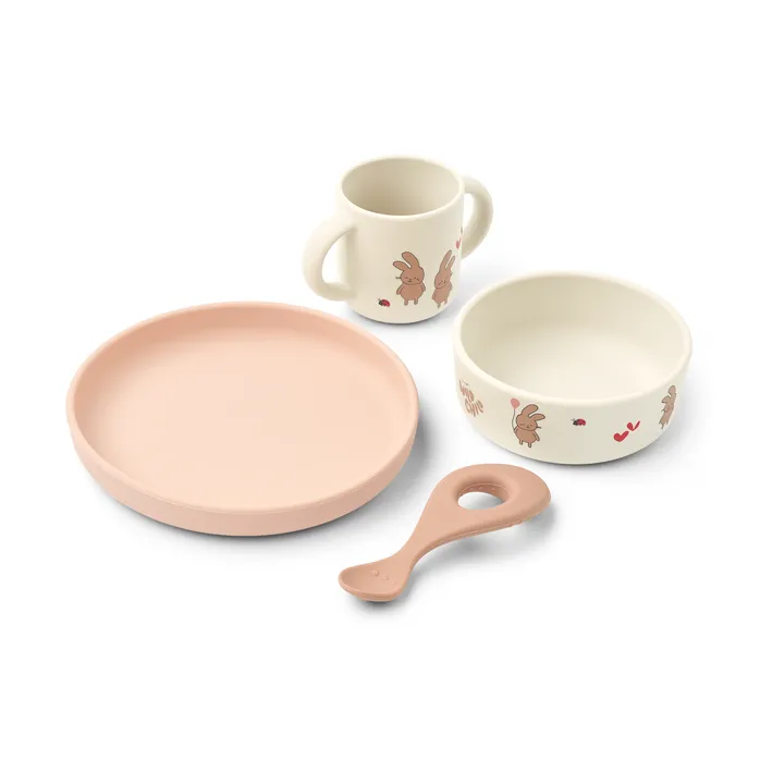 Set di stoviglie Vivi printed 4 pezzi - Wild child/Rosey - Liewood