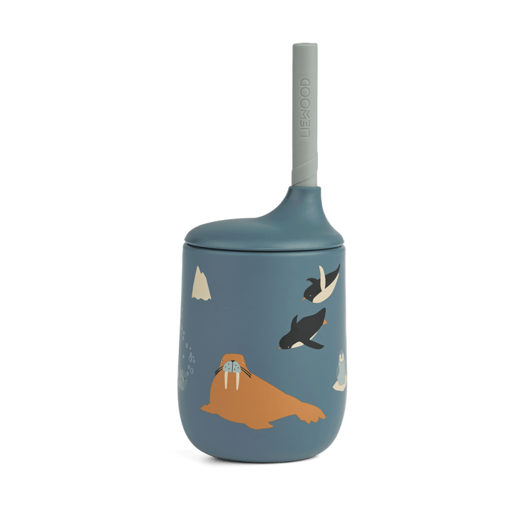 Tazza antigoccia stampata Ellis con cannuccia 23 cl - Arctic Sea-Ocean view - Liewood