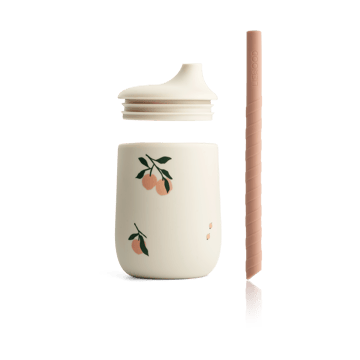 Tazza antigoccia stampata Ellis con cannuccia 23 cl - Peach-Sea shell mix - Liewood
