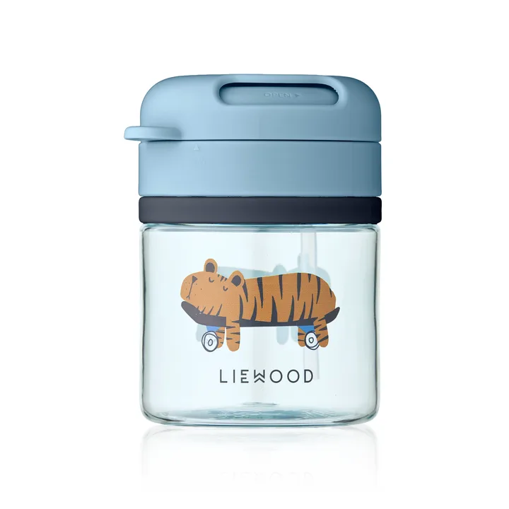Tazza con cannuccia Pavia - Fun-beach blue, 28 cl - Liewood
