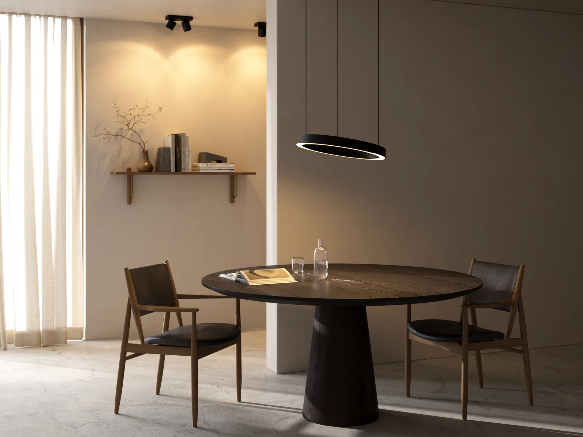 Edge round Ø40 pendel switch tune, Nero carbone Light-Point