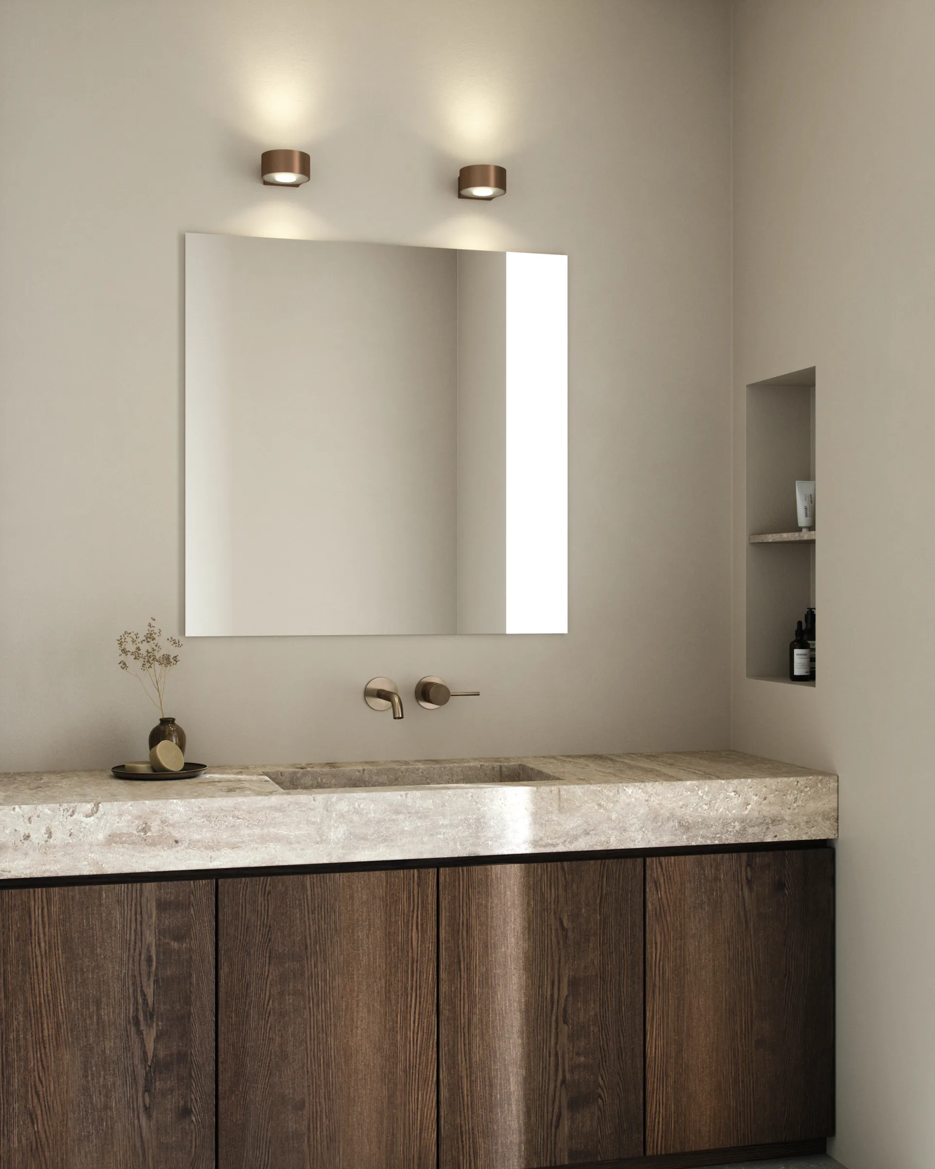 Lampada da parete Orbit W1 2700K, Ottone Light-Point