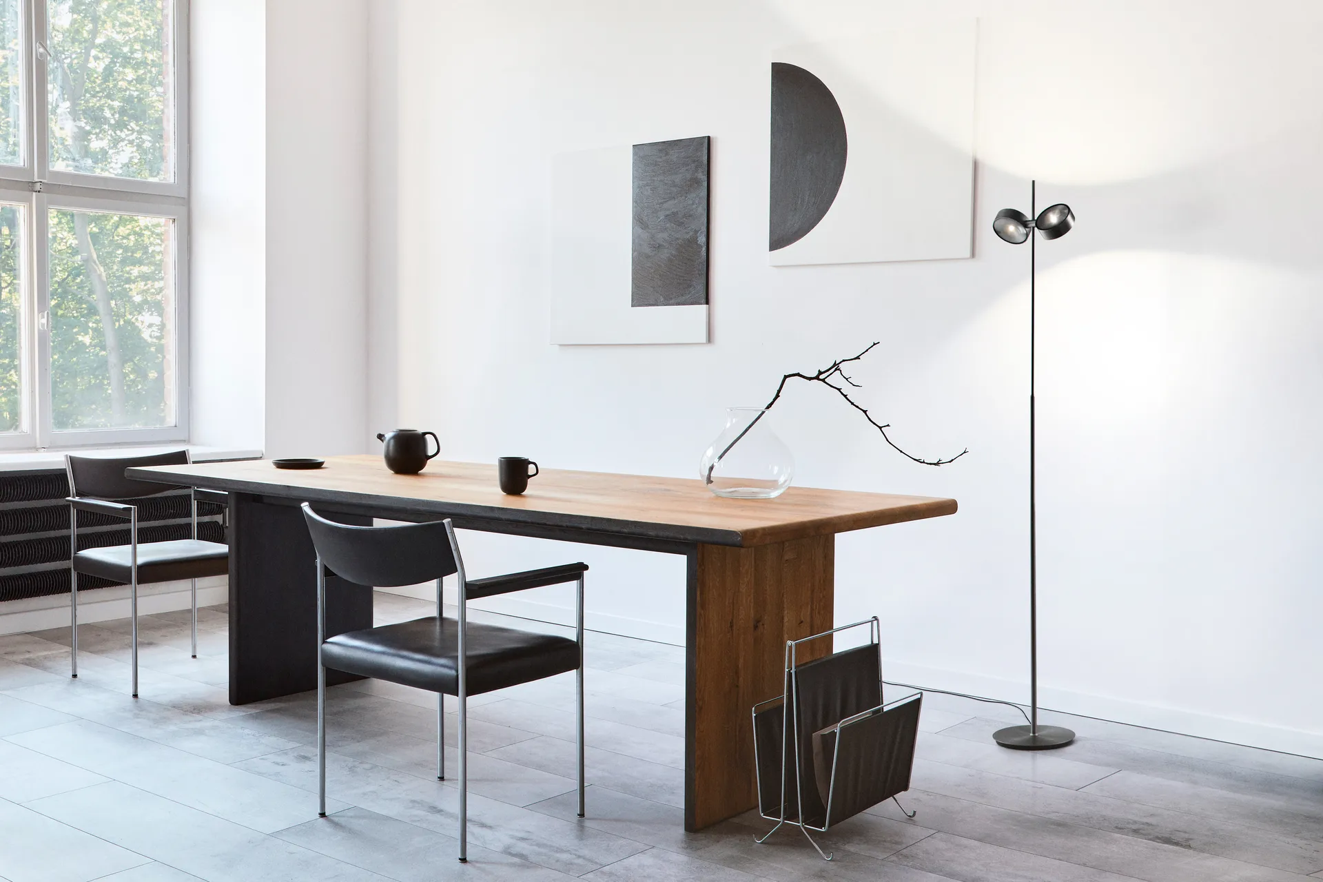 Lampada da terra Orbit, Nero carbone Light-Point