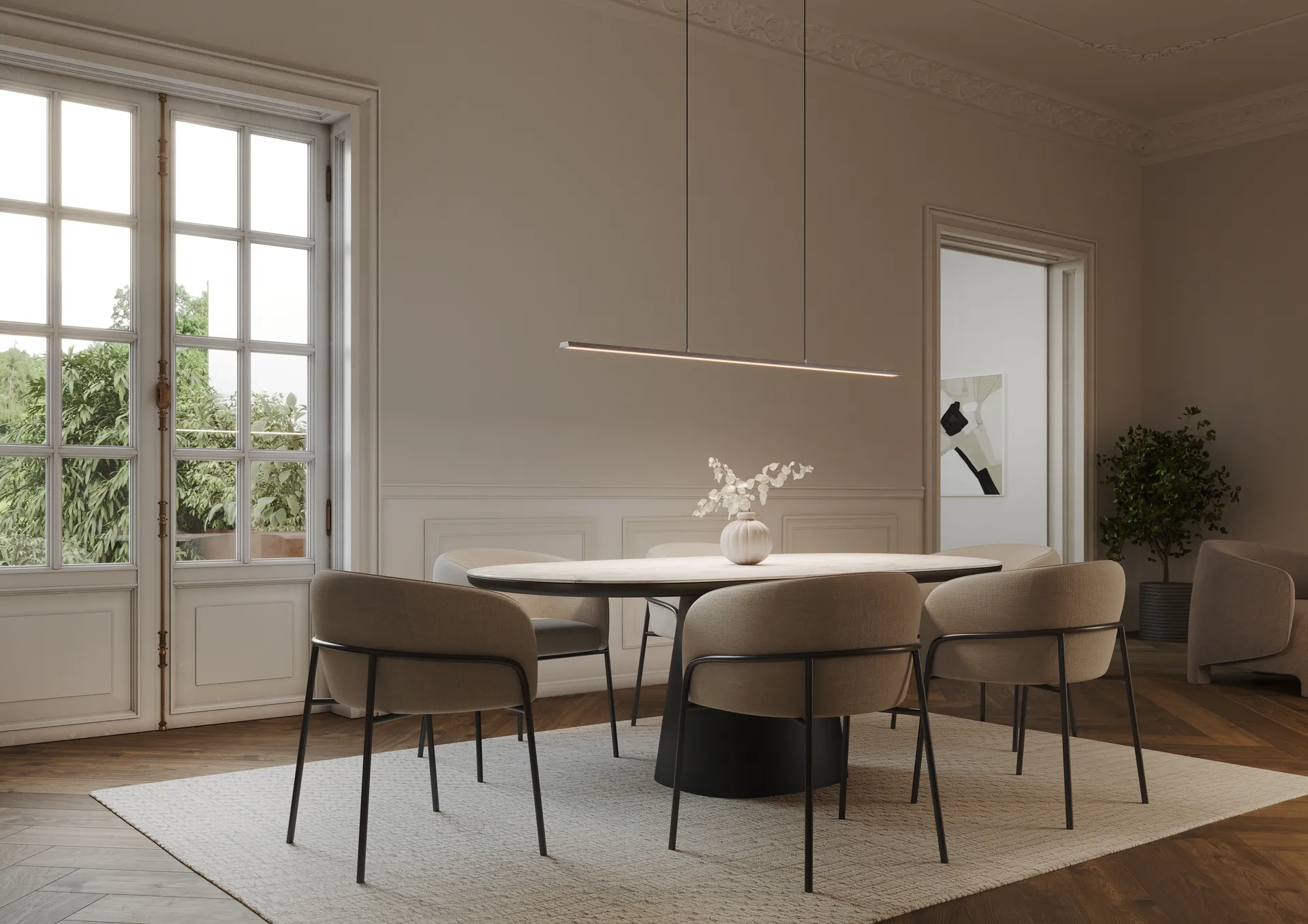 Lampadario Slim S1500, Titanio Light-Point