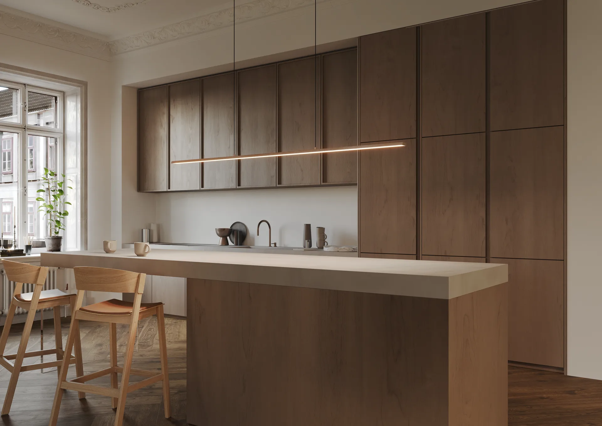 Lampadario Slim S1800, Oro rosa Light-Point