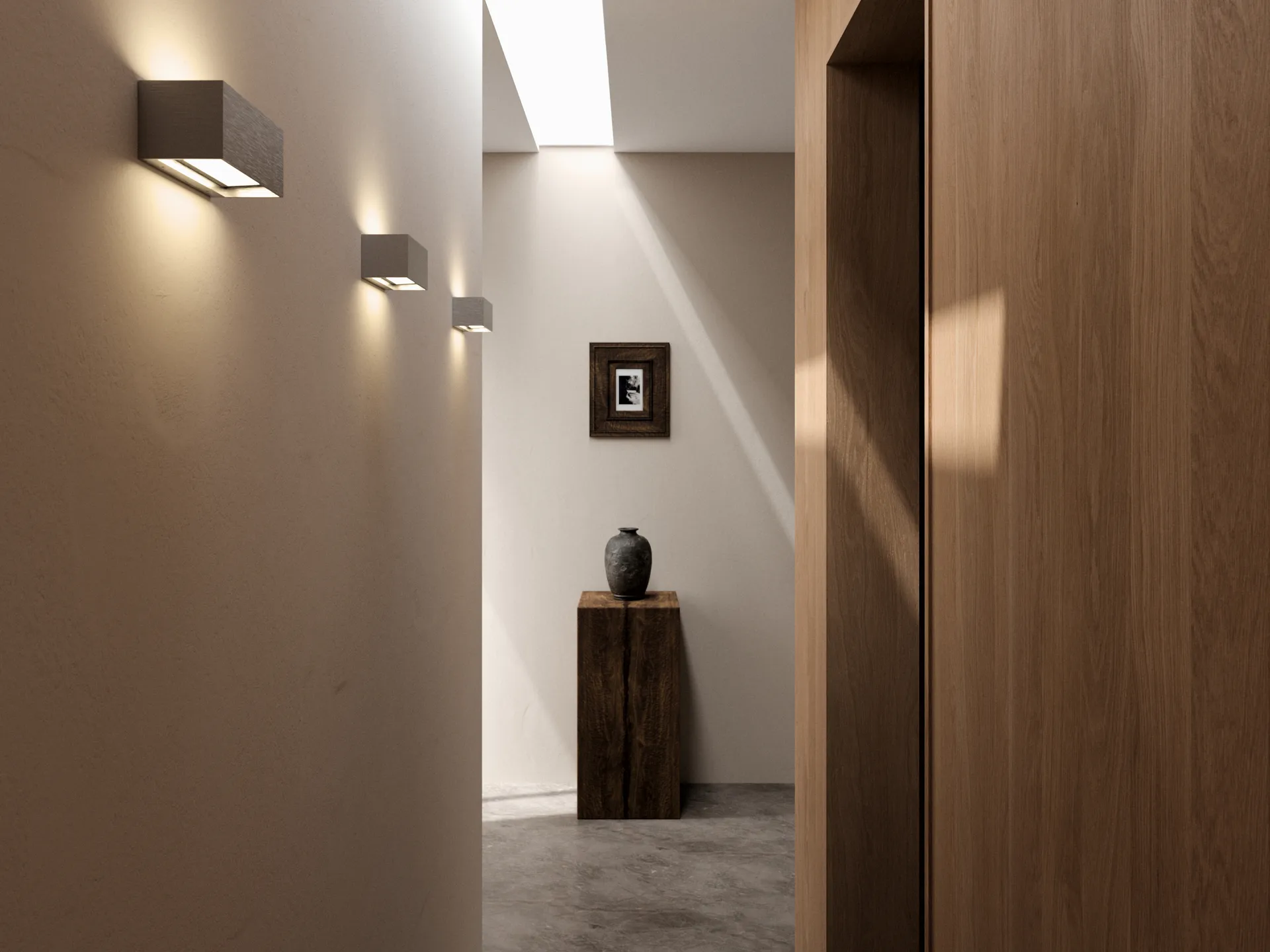 Linea W1 lampada da parete switch tune, Titanio, 7x15 cm Light-Point