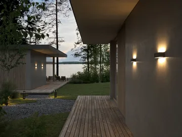 Linea W2 lampada da parete switch tune - Nero, 7x30 cm - Light-Point