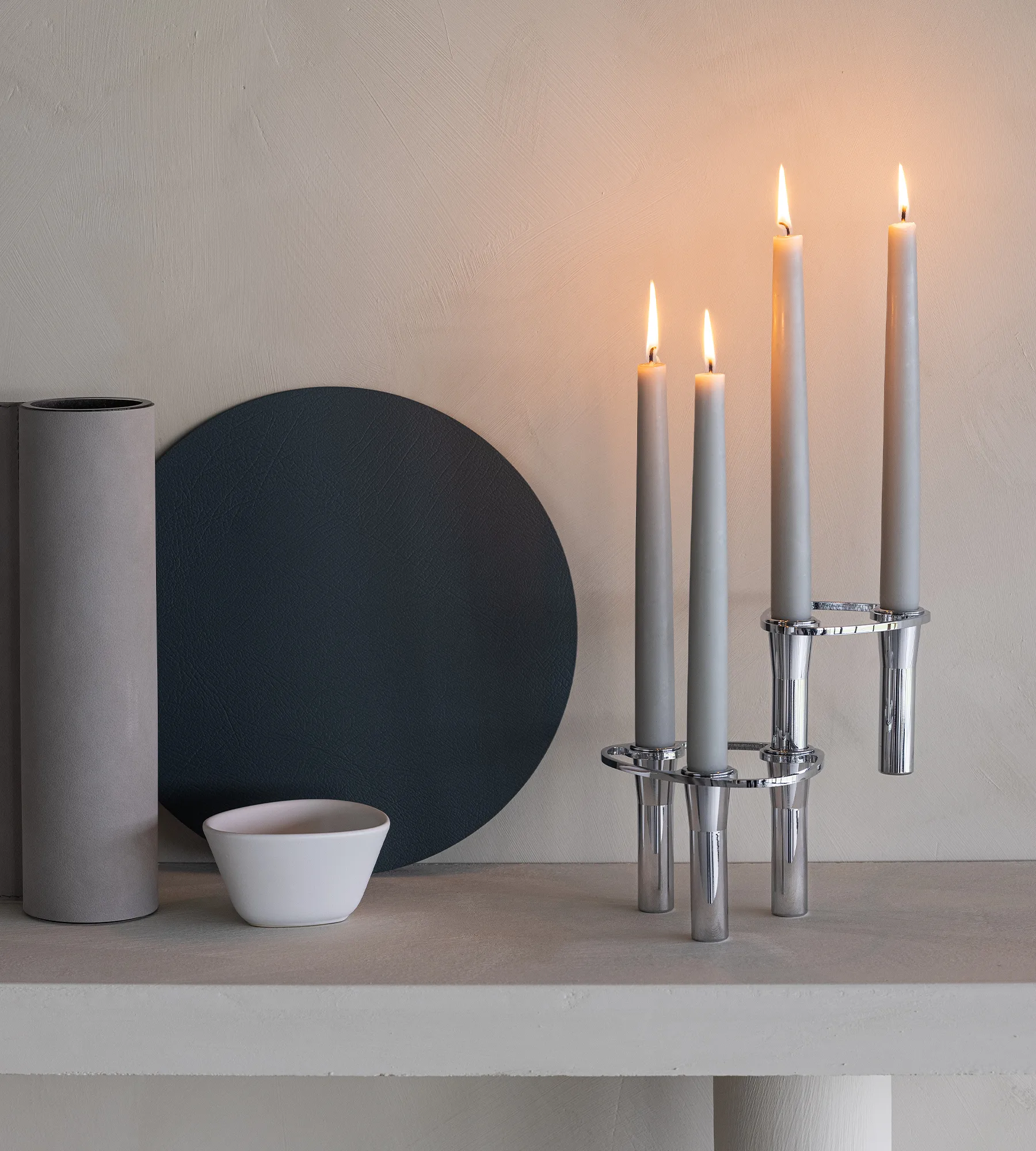 Candelieri combinabili Lind Curve cromati, Double LIND DNA