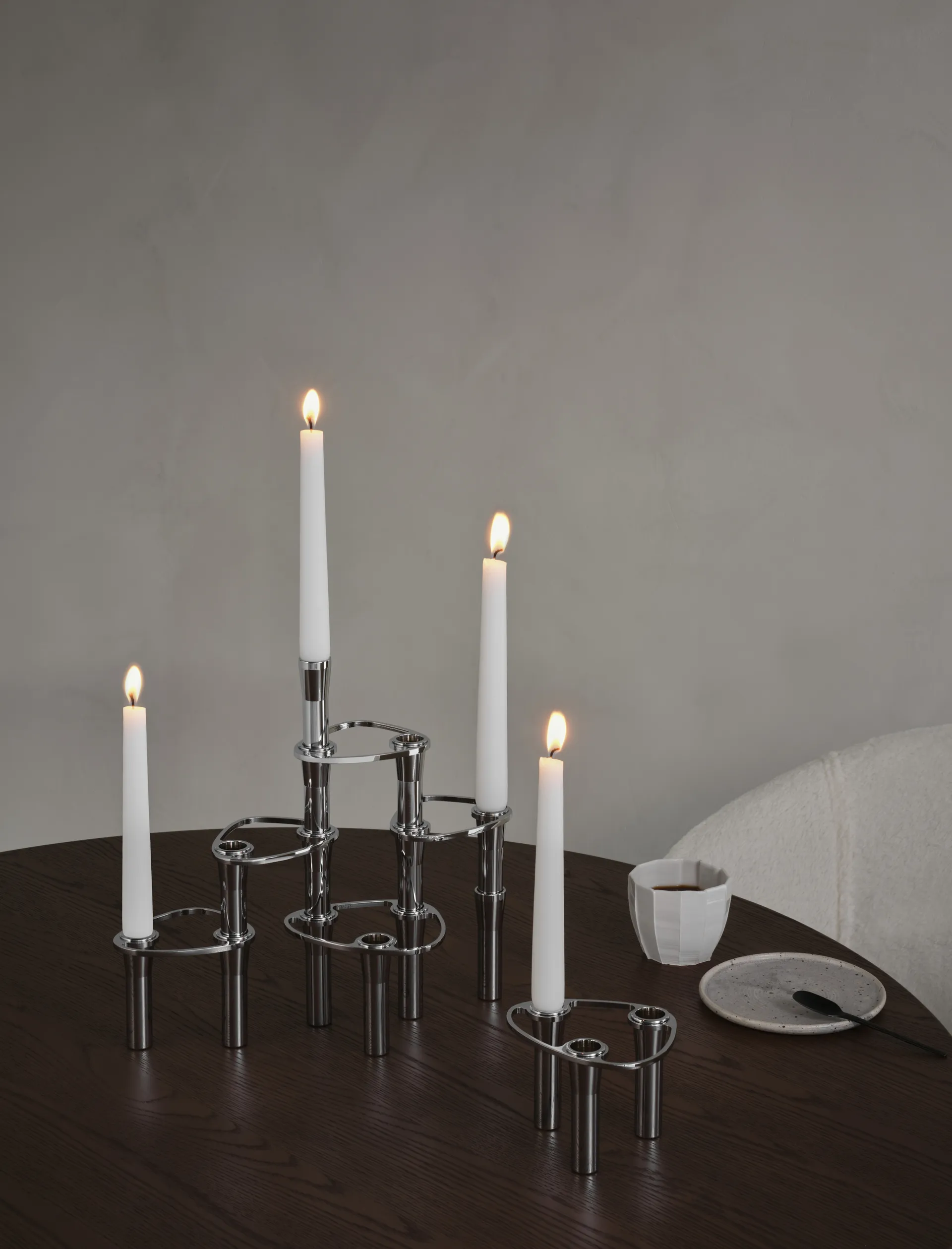 Candelieri combinabili Lind Curve cromati, Single LIND DNA
