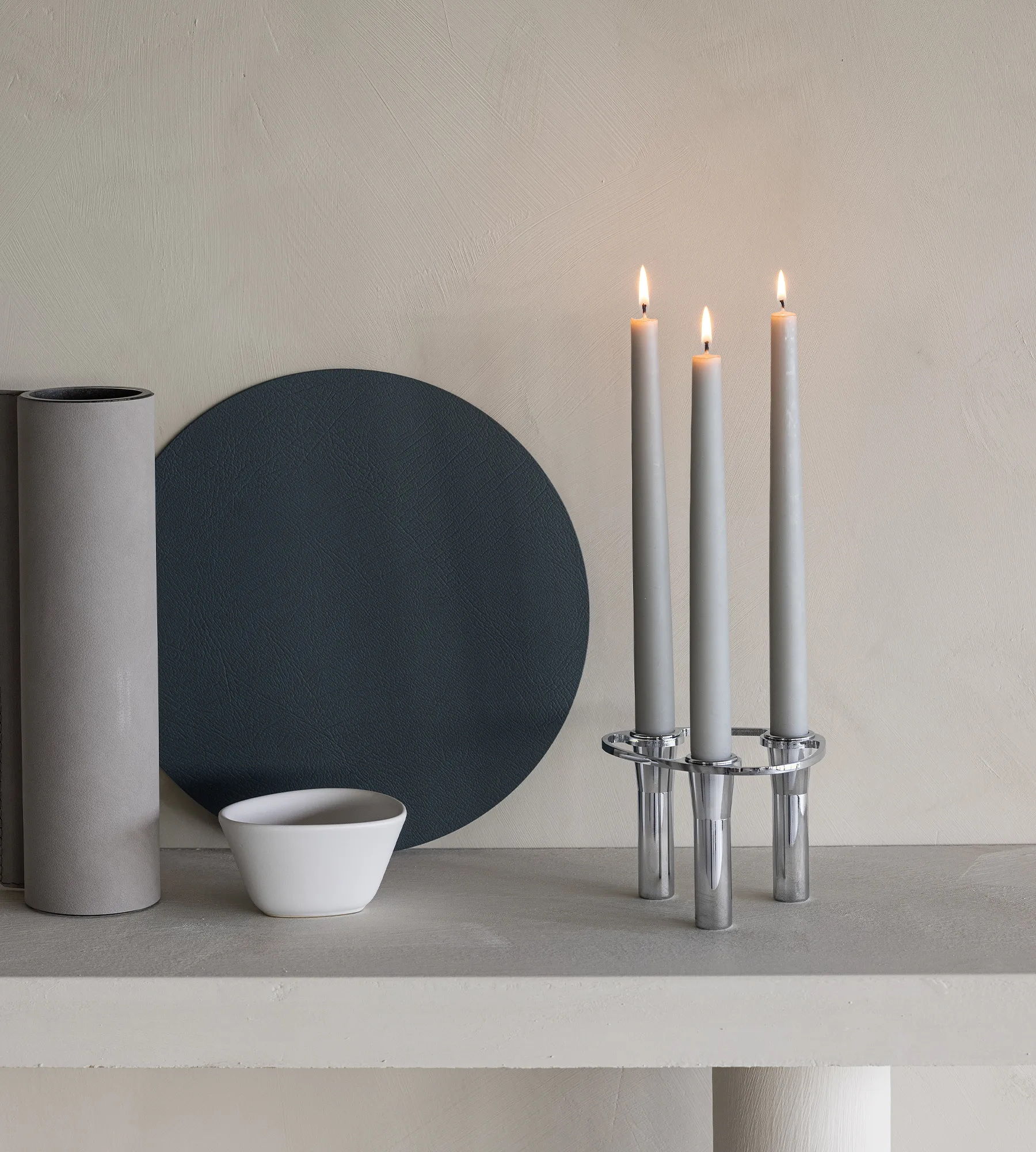 Candelieri combinabili Lind Curve cromati, Triple LIND DNA