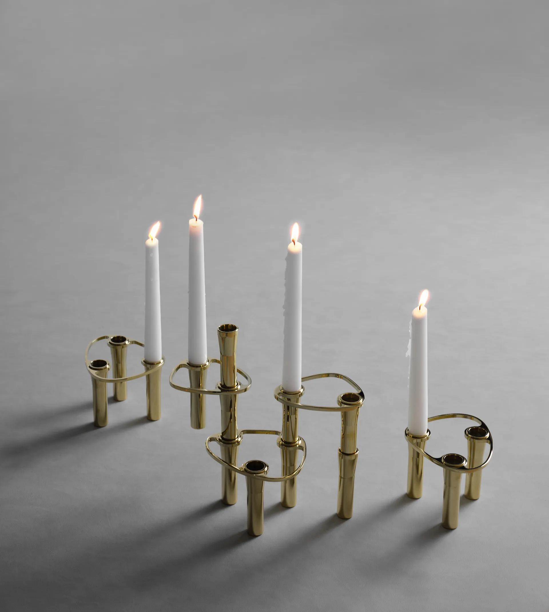 Candelieri combinabili Lind Curve placcati oro 24K, Double LIND DNA
