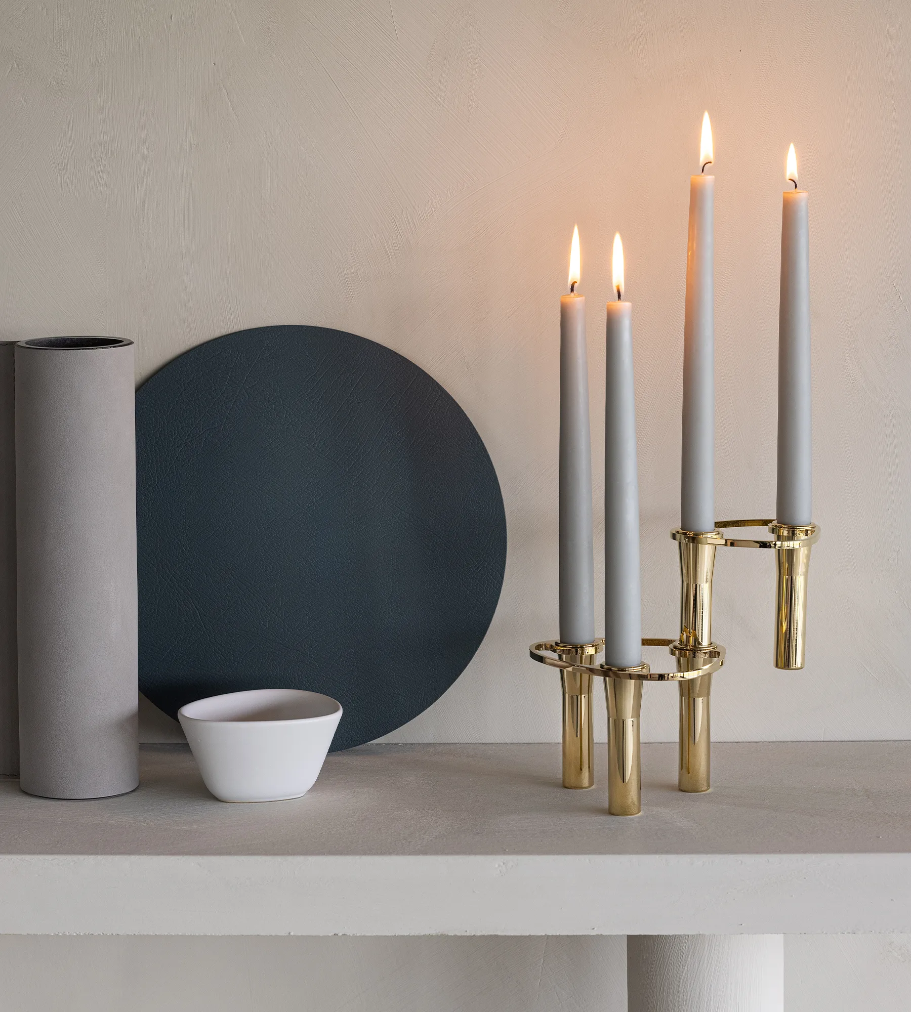 Candelieri combinabili Lind Curve placcati oro 24K, Double LIND DNA