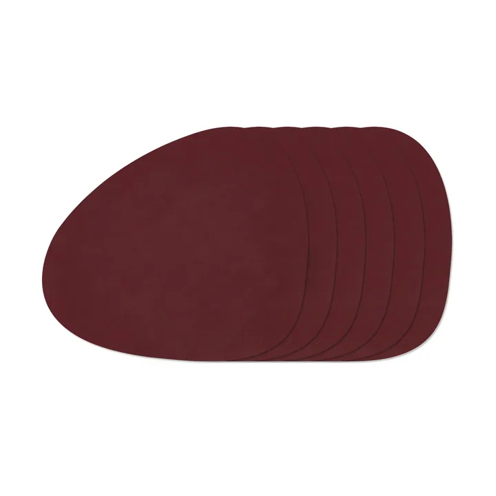 Nupo Curve set di tovagliette - Burgundy, confezione da 6 - LIND DNA