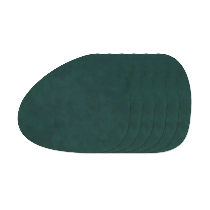 Nupo Curve set di tovagliette - Dark Green, confezione da 6 - LIND DNA
