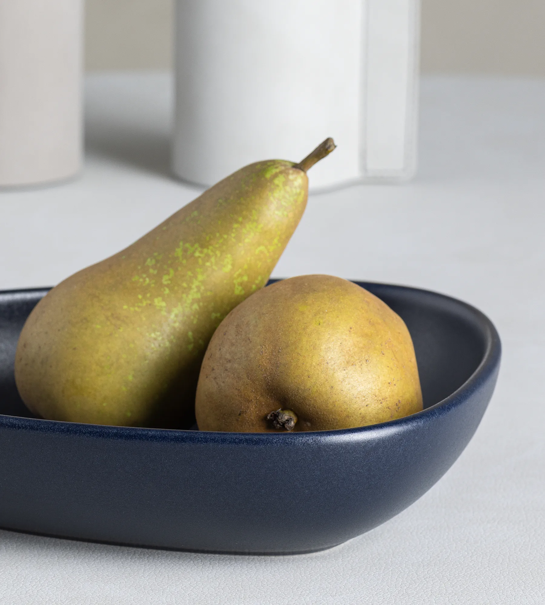 Piattino in gres Curve 19x22 cm, blu navy LIND DNA