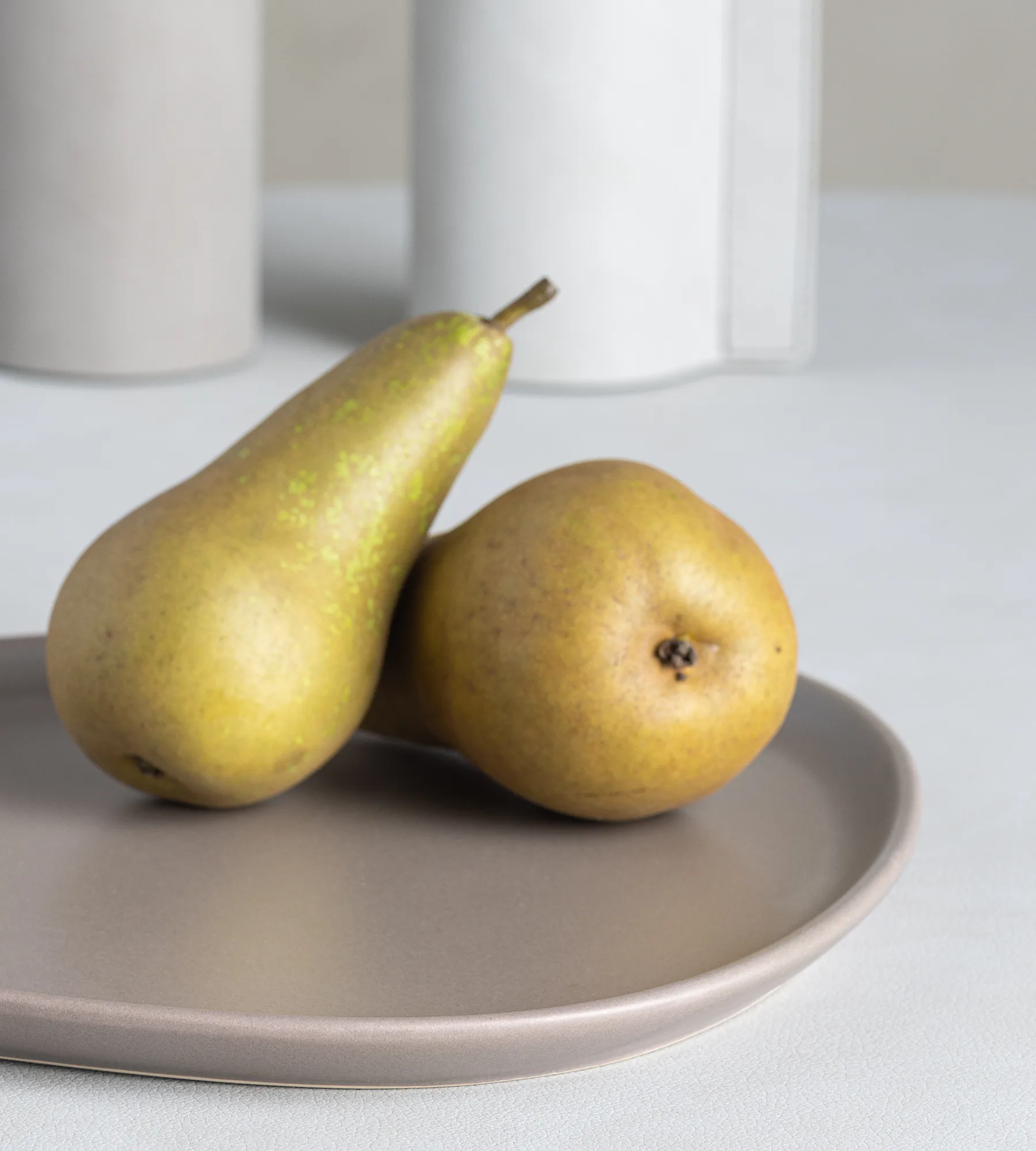 Piatto in gres Curve 26x30 cm, Warm grey LIND DNA