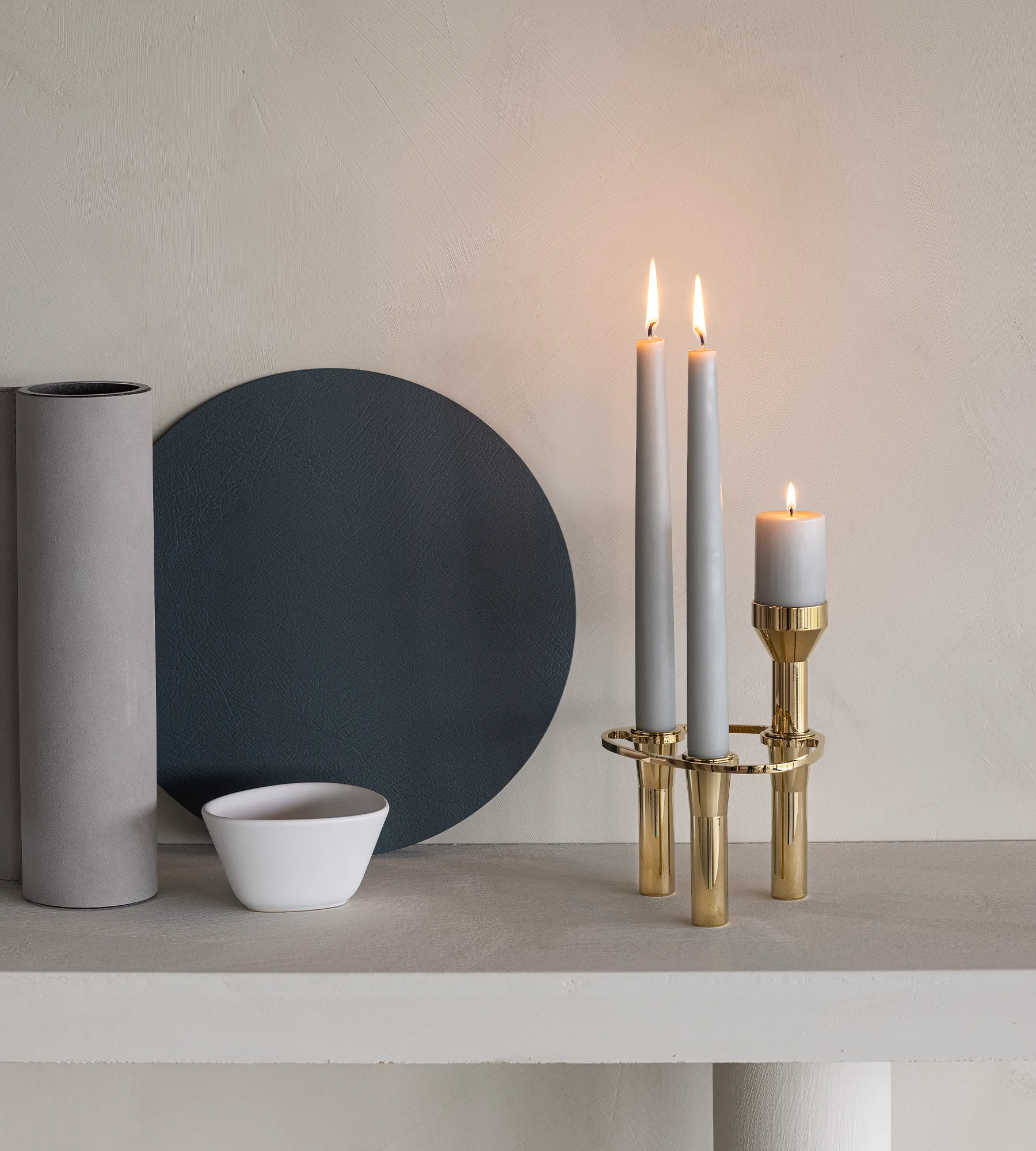 Portacandela Curve, Gold, pillar LIND DNA