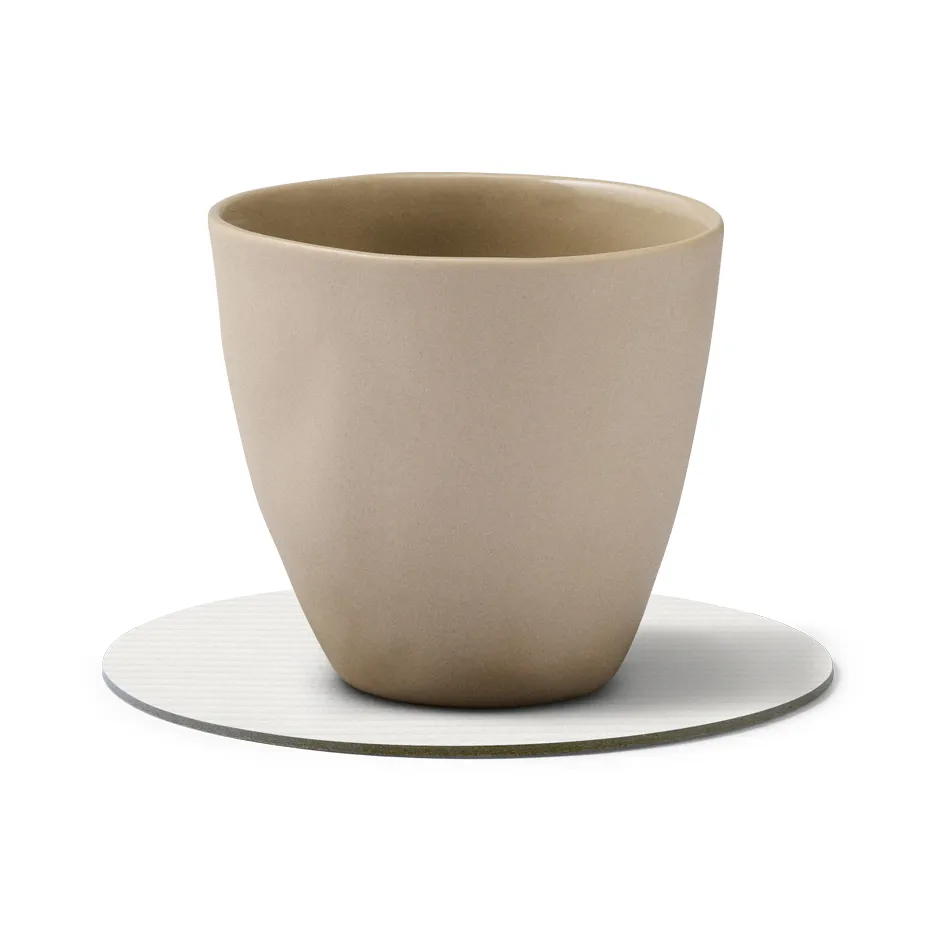 Sottobicchieri in velluto a coste, Bianco puro, cerchio LIND DNA