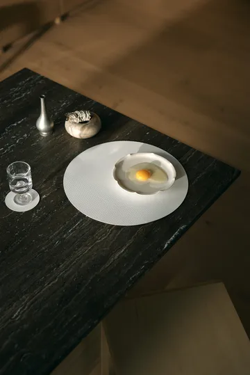 Sottobicchieri in velluto a coste - Bianco puro, cerchio - LIND DNA