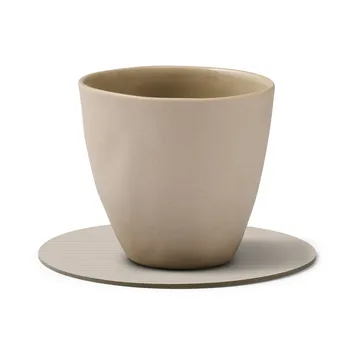 Sottobicchieri in velluto a coste - Oyster white, cerchio - LIND DNA