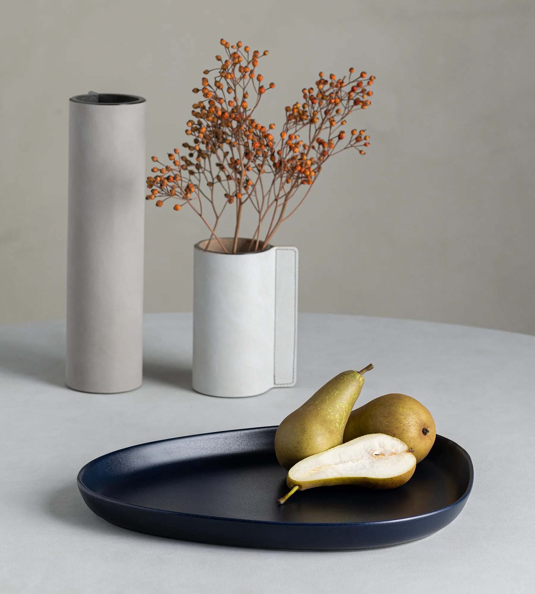 Sottopiatto Curve Gres 30x35 cm, blu navy LIND DNA