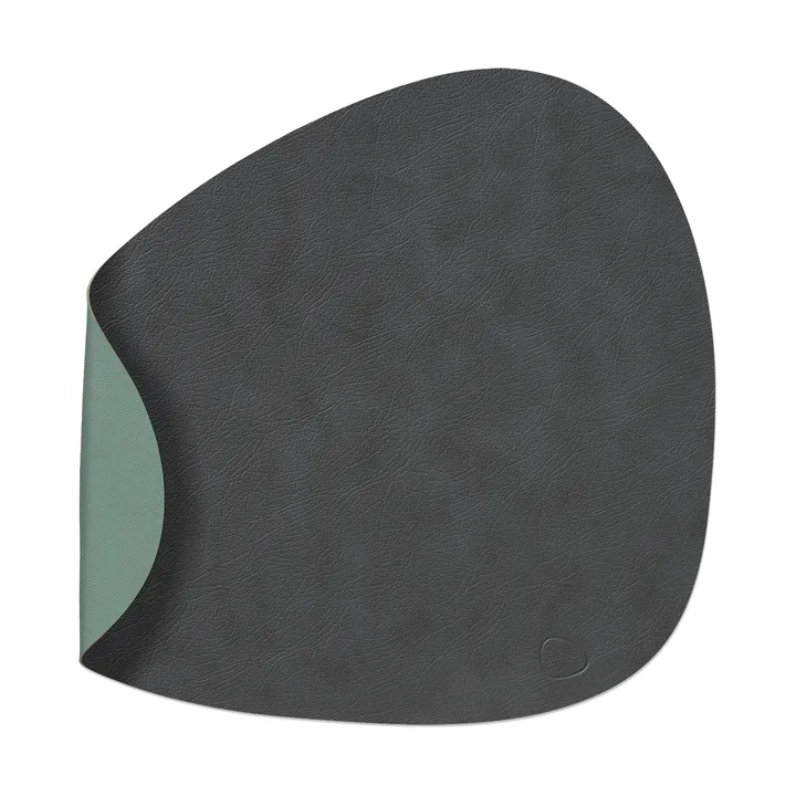 Tovaglietta reversibile Cloud-Nupo curva L 1 pz - antracite-verde pastello, 44x37 cm - LIND DNA