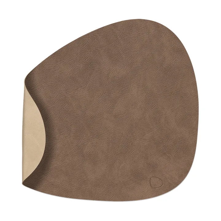 Tovaglietta reversibile Cloud-Nupo curva L 1 pz - Marrone-sabbia, 44x37 cm - LIND DNA