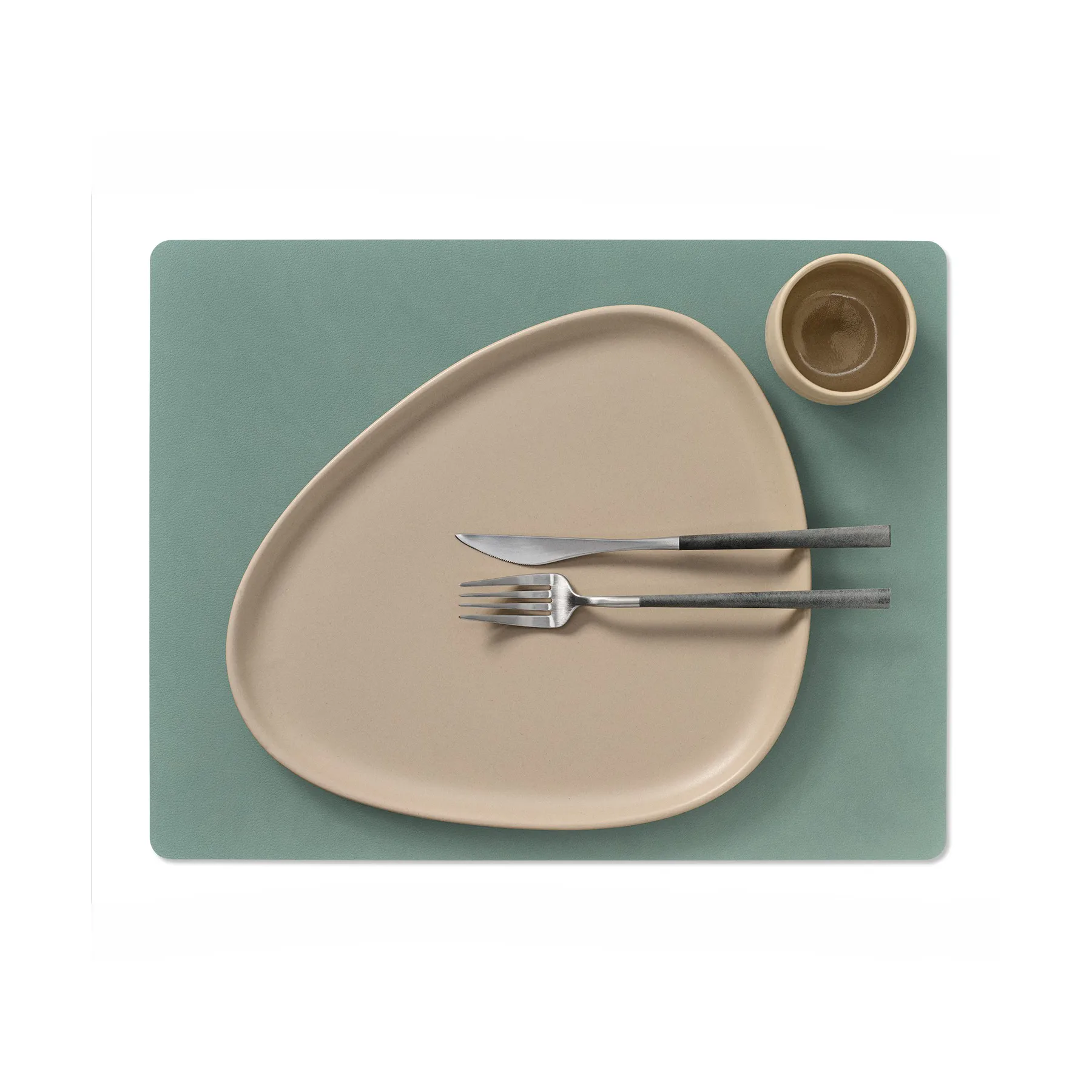 Tovaglietta reversibile Cloud-Nupo quadrata L 1 pz, antracite-verde pastello LIND DNA